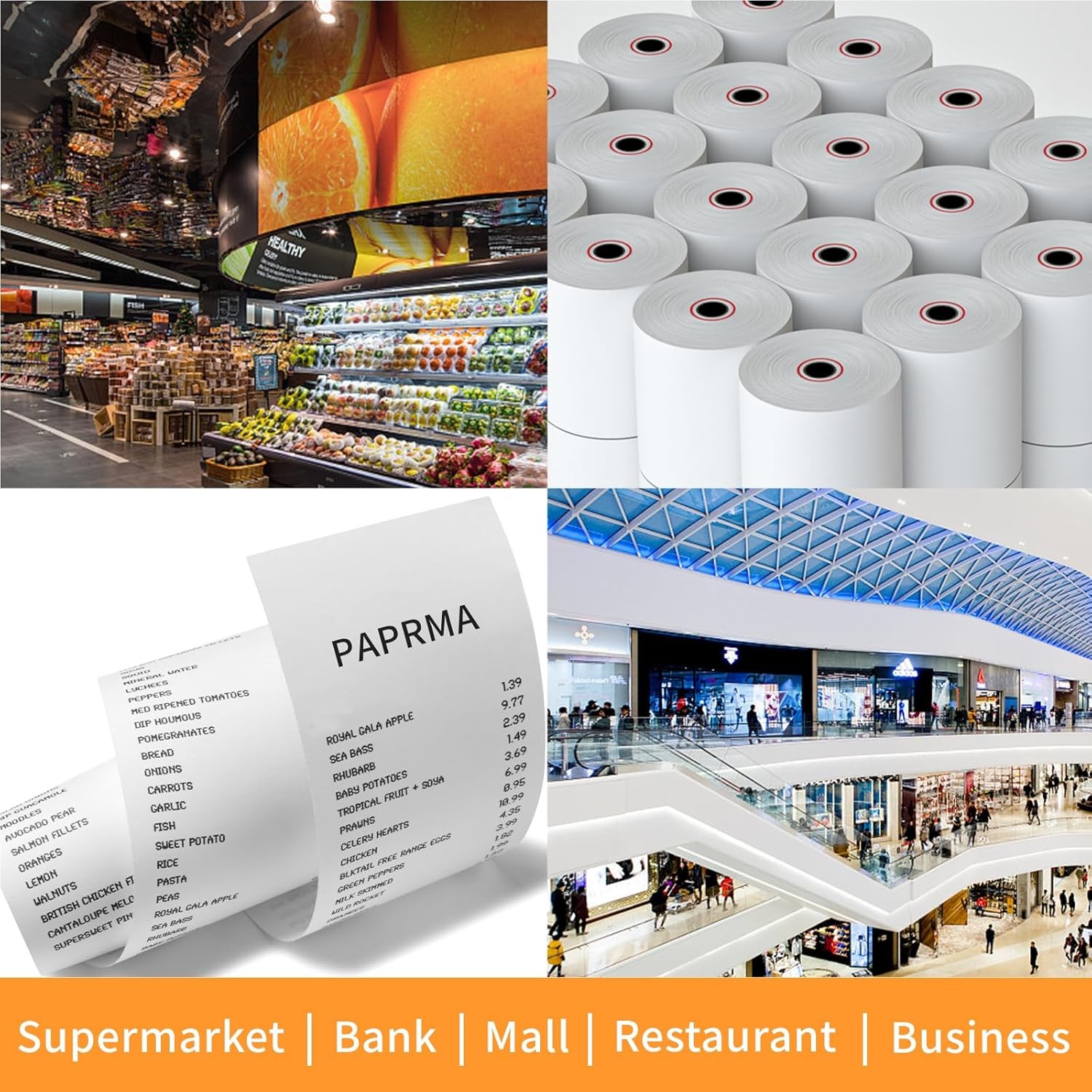 3 1/8” x 230ft’ Thermal Paper Receipt 10 Rolls, 3 1/8 x 230ft, 10 Rolls