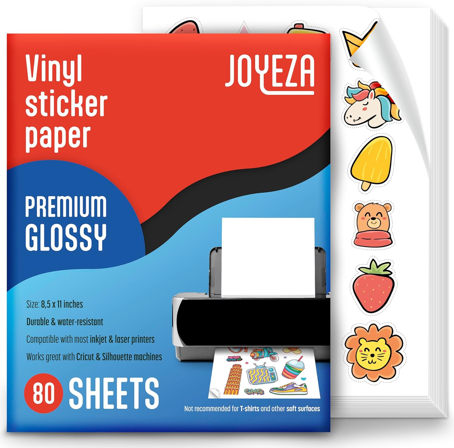 Papel Adhesivo De Vinilo Imprimible Premium De 8,5 X 11 Pulgadas Para Tu Imp…