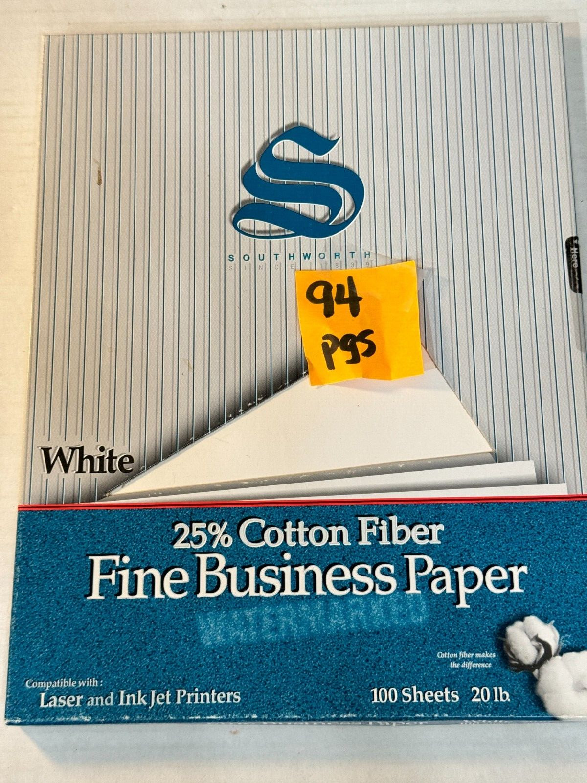 Résumé Paper Cotton Fiber, Granite Ivory & White Letter 8 1/2″ x 11″ LOT of 4