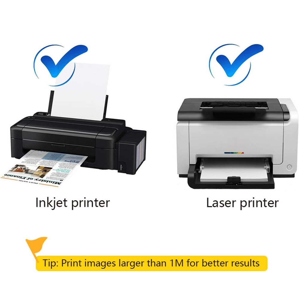 20-100 Sheet 8.5×11 Printable Clear Vinyl Sticker Paper for Inkjet Laser Printer