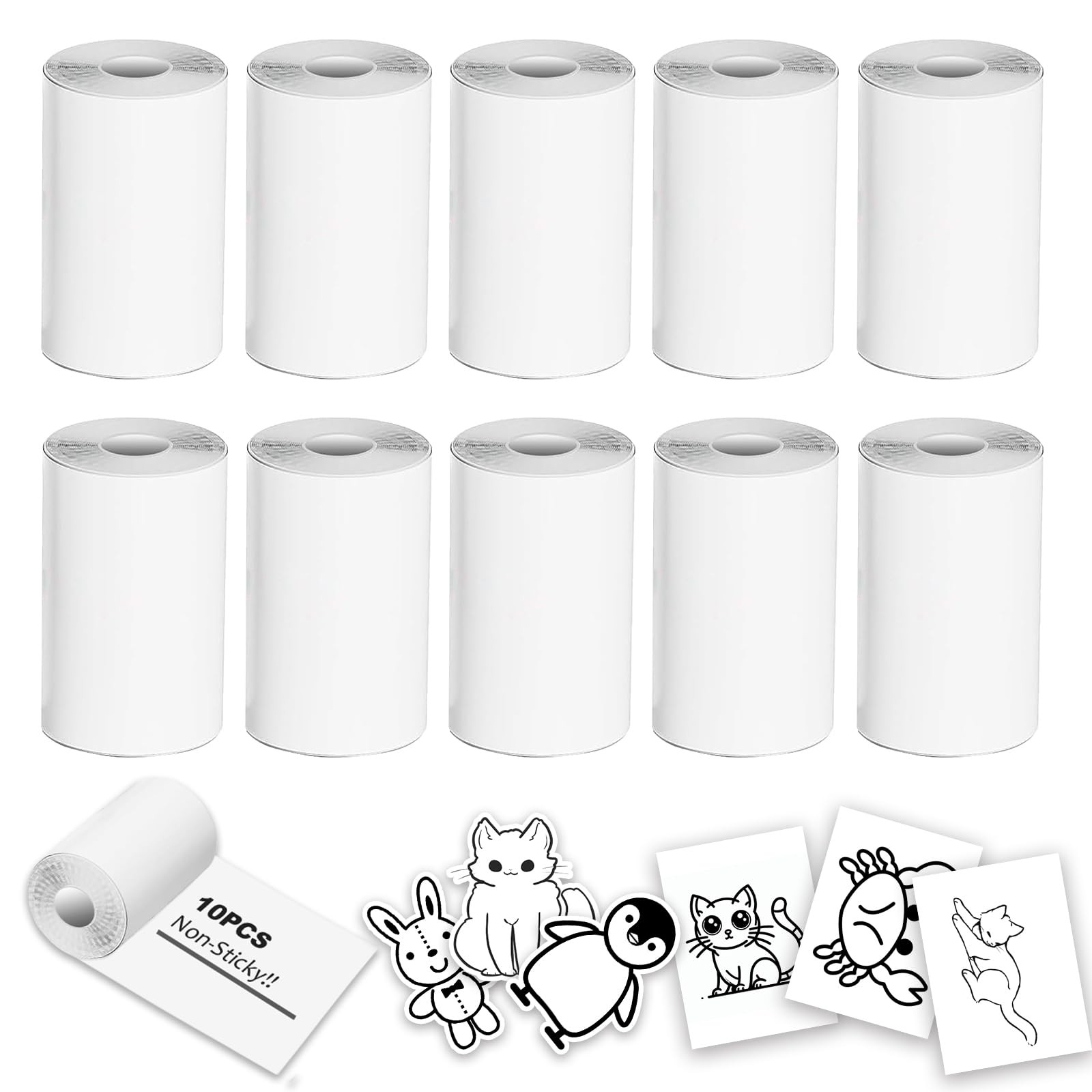 10 Rolls 57mmx3.75m Thermal Printer Paper, Mini Thermal Printer Paper, inkles…