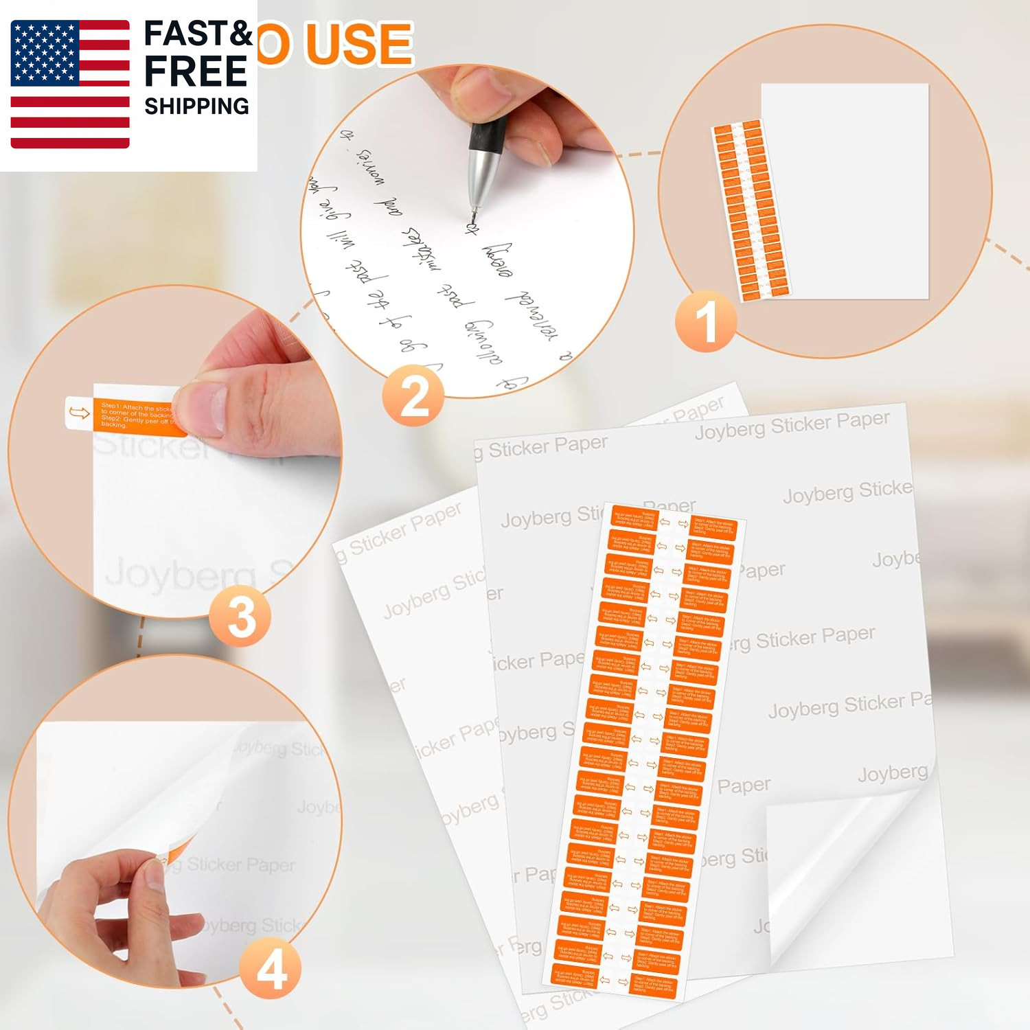 Printable Sticker Paper for Inkjet Printer, 40 Sheets 8.5″X11” Matte St
