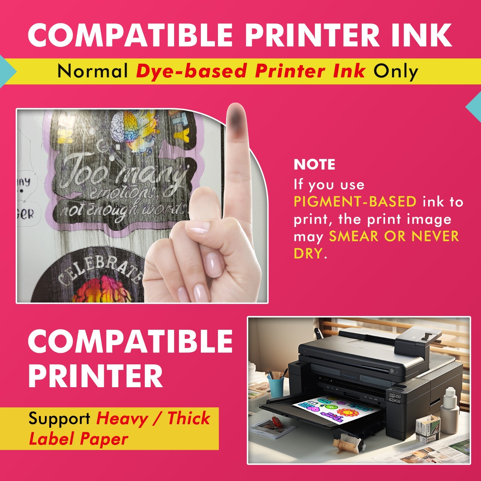 Lot 25-125 – New Koala Printable Glossy Vinyl Sticker Paper 8.5×11 Inkjet Laser