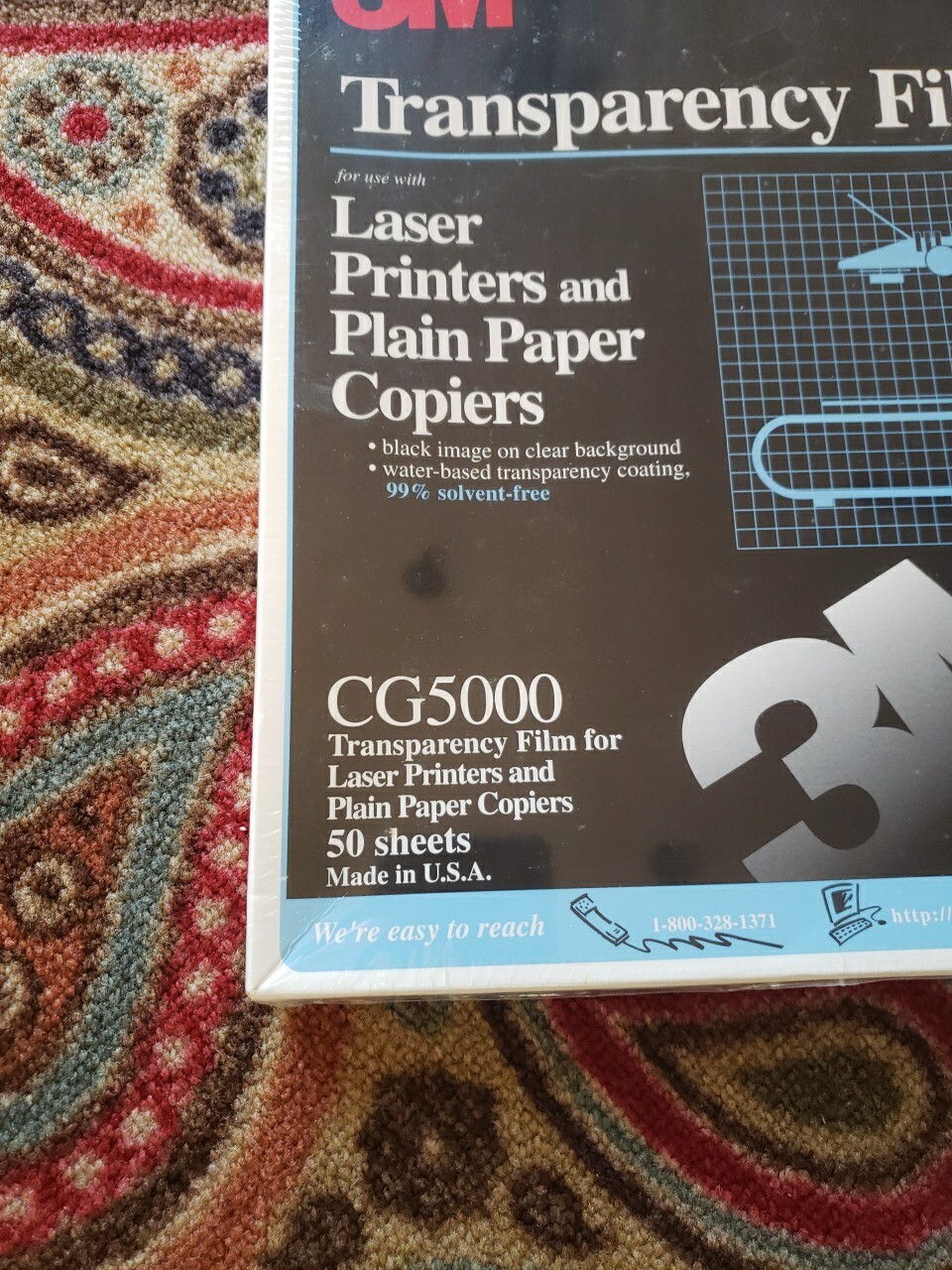50 Sheets 3M Dual Purpose Transparency Film CG5000 for Copiers & Laser Printers