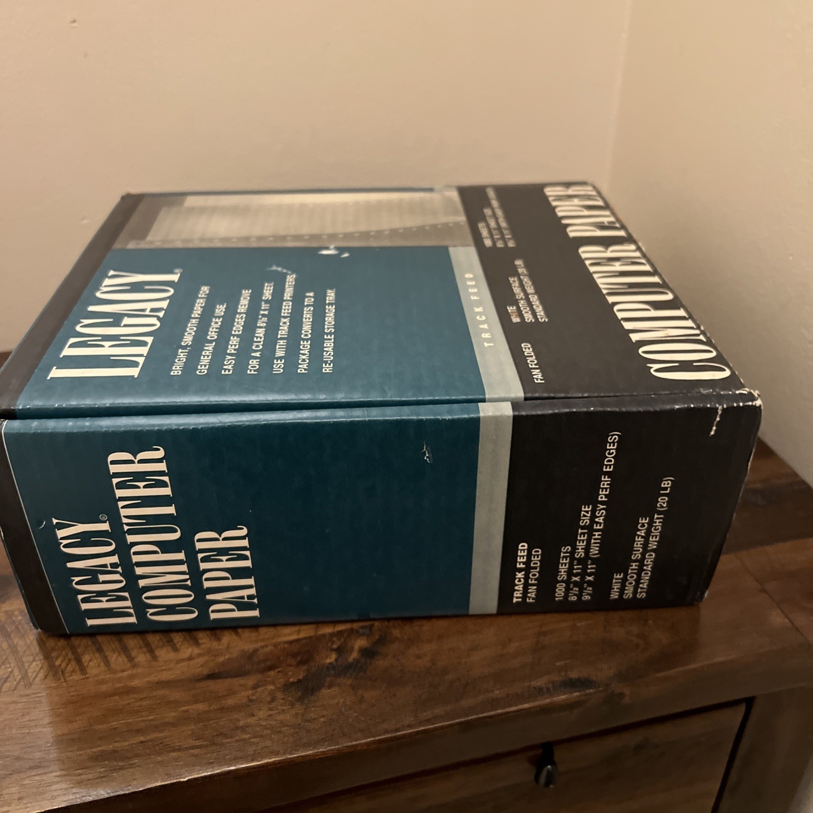 Legacy Computer Paper 9.5 X 11 Fan Fold Track Feed 1000 Sheet Open Box Matrix