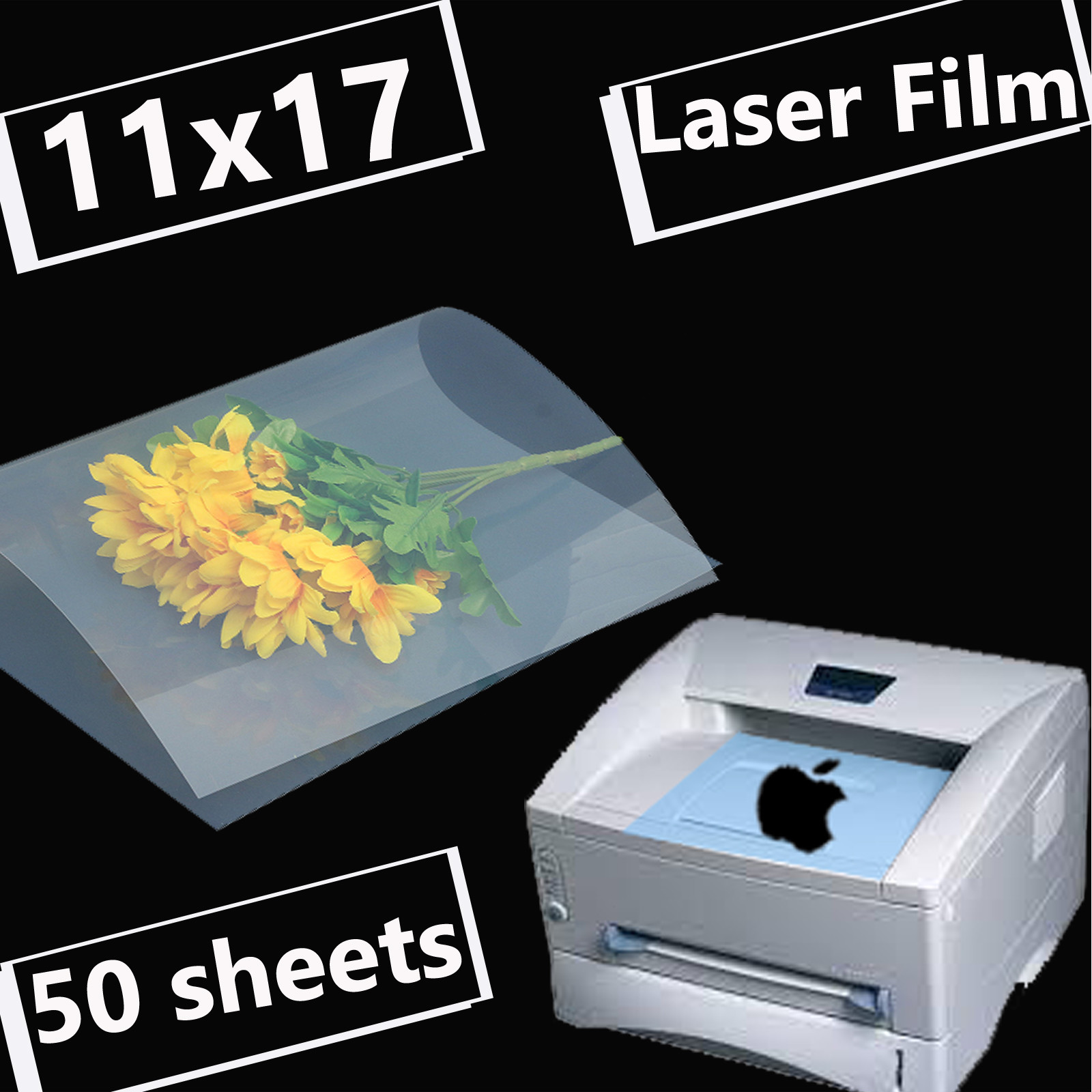 11″x17″，Silk Screen Printing Milky Transparency Laser Printing Film 50 sheets