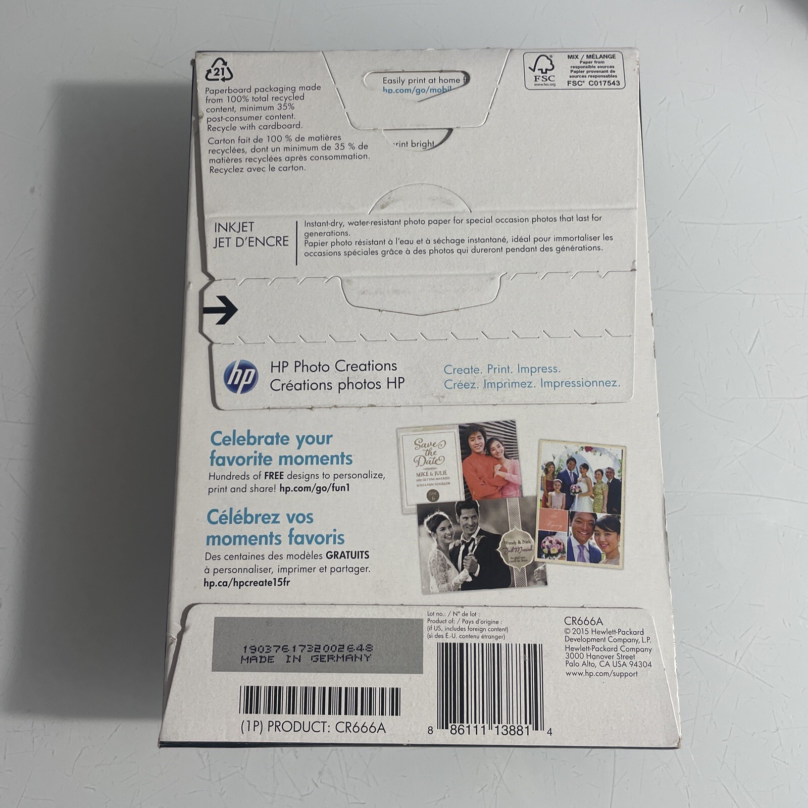 HP Premium Plus Soft-gloss Photo Paper | 100 Sheets | 4 x 6 in | CR666A