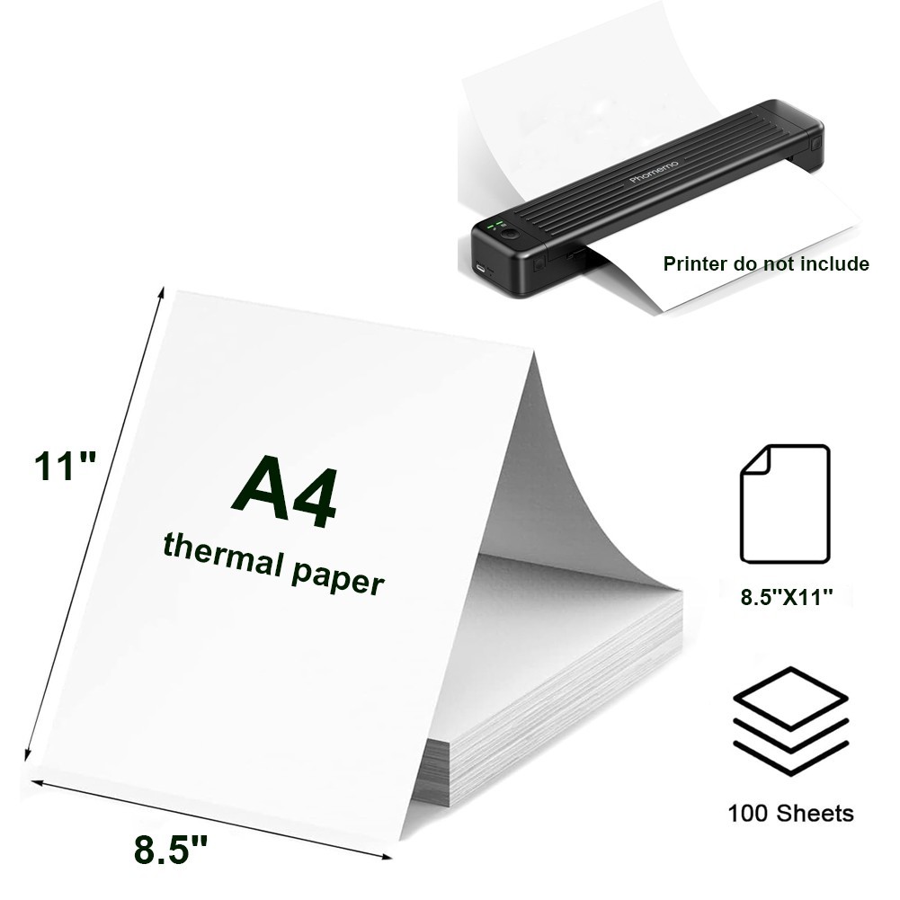 100-2000 Sheets Thermal Printer Paper 8.5”×11” US Letter Size Fanfold Paper