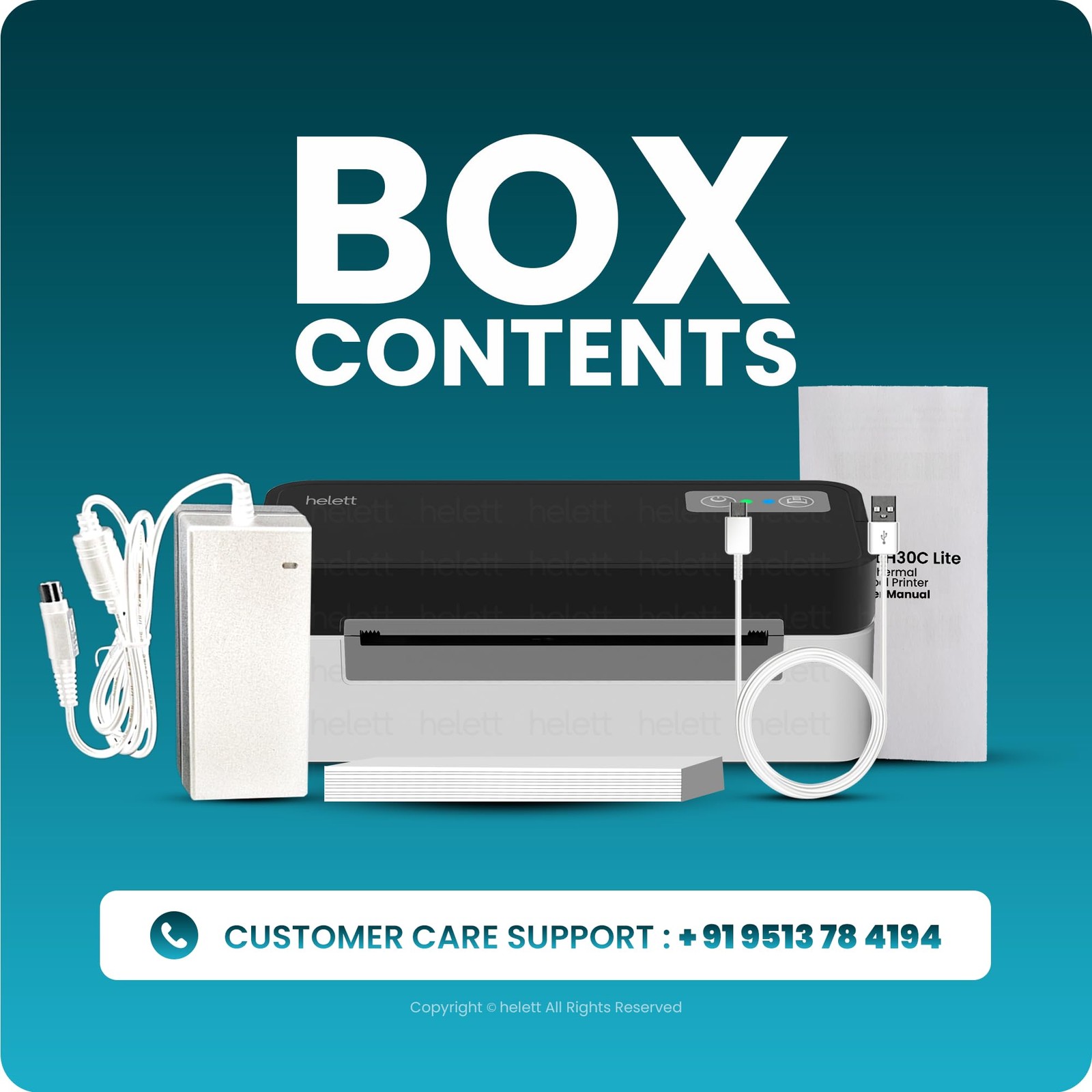 helett® H30C Lite USB Direct Thermal 4×6 Shipping Label Black