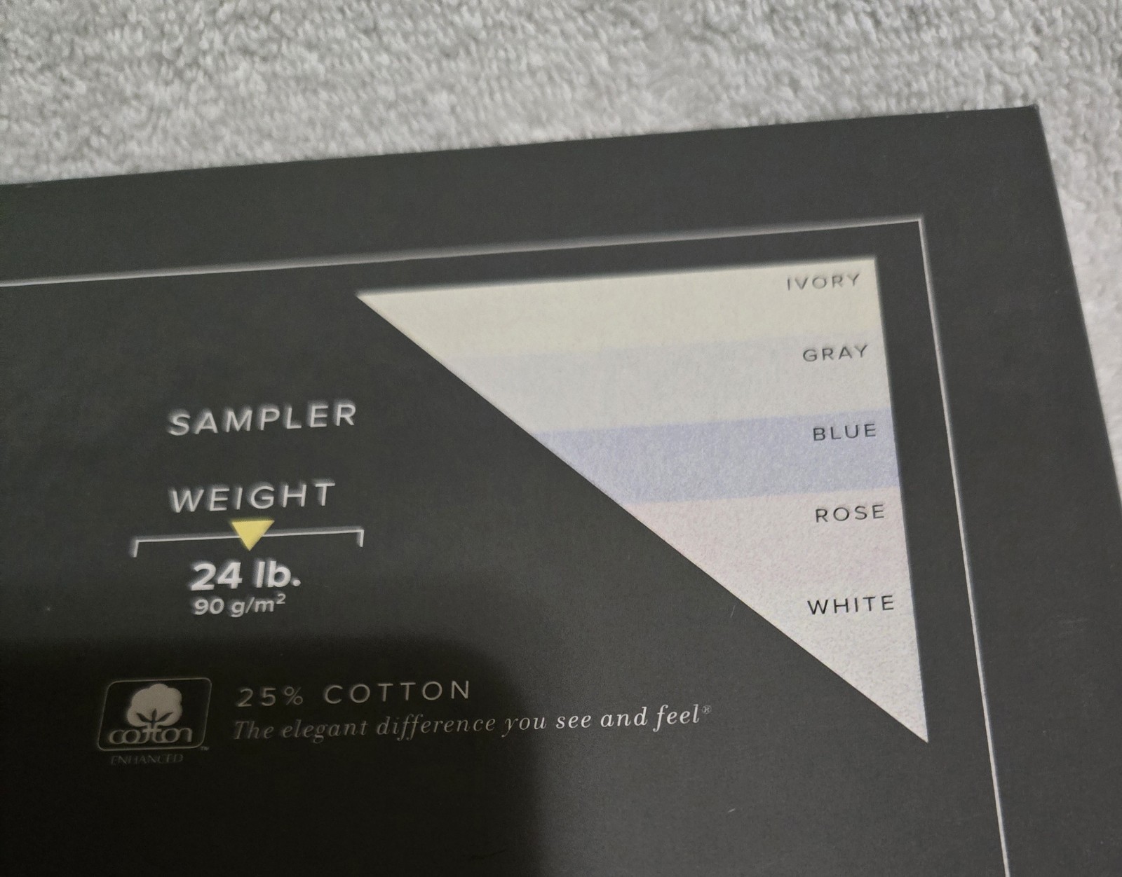 Southworth Granite Specialty Paper Sampler w/ 10 of 5 Colors–Missing 3 Ivory