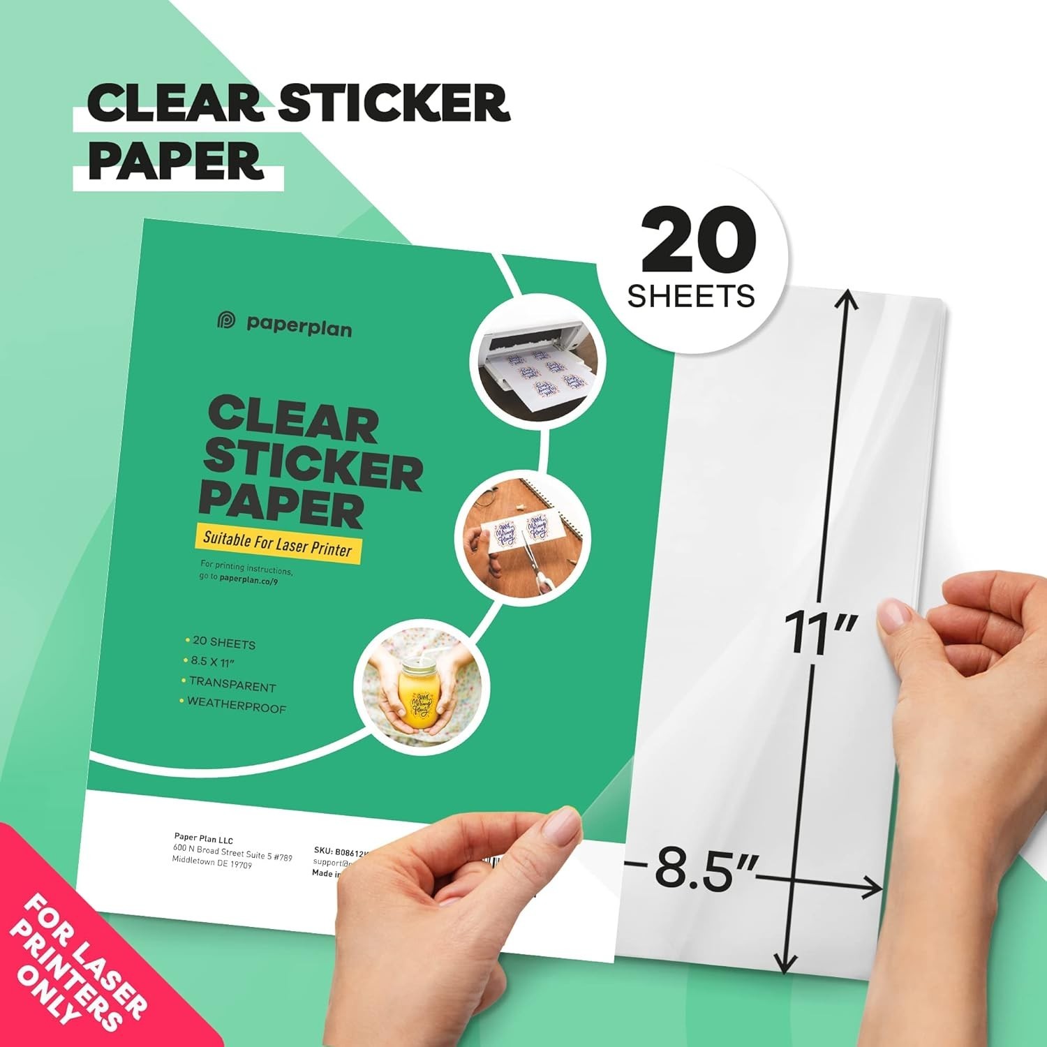 Clear Vinyl Sticker Paper – 20 Sheets for Vivid, Durable DIY & Commercial Use