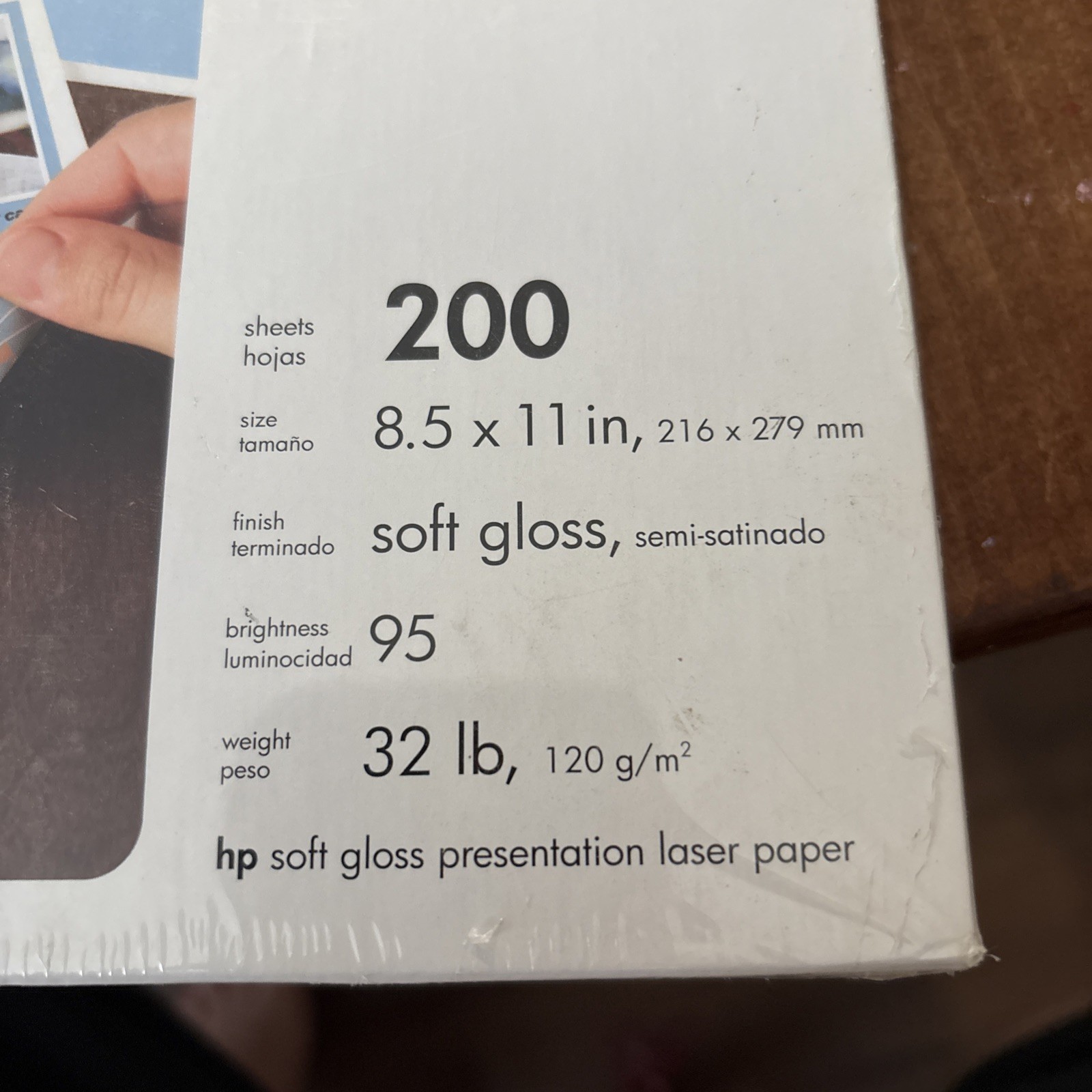 HP 200-sheet 8.5×11 Letter Soft Gloss Laser Printer Paper Color Mono White Matte