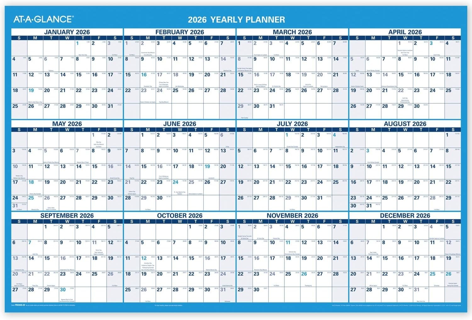 Erasable Calendar 2025-2026, Dry Erase Wall Planner, 36″ x 24″, Large, Academic