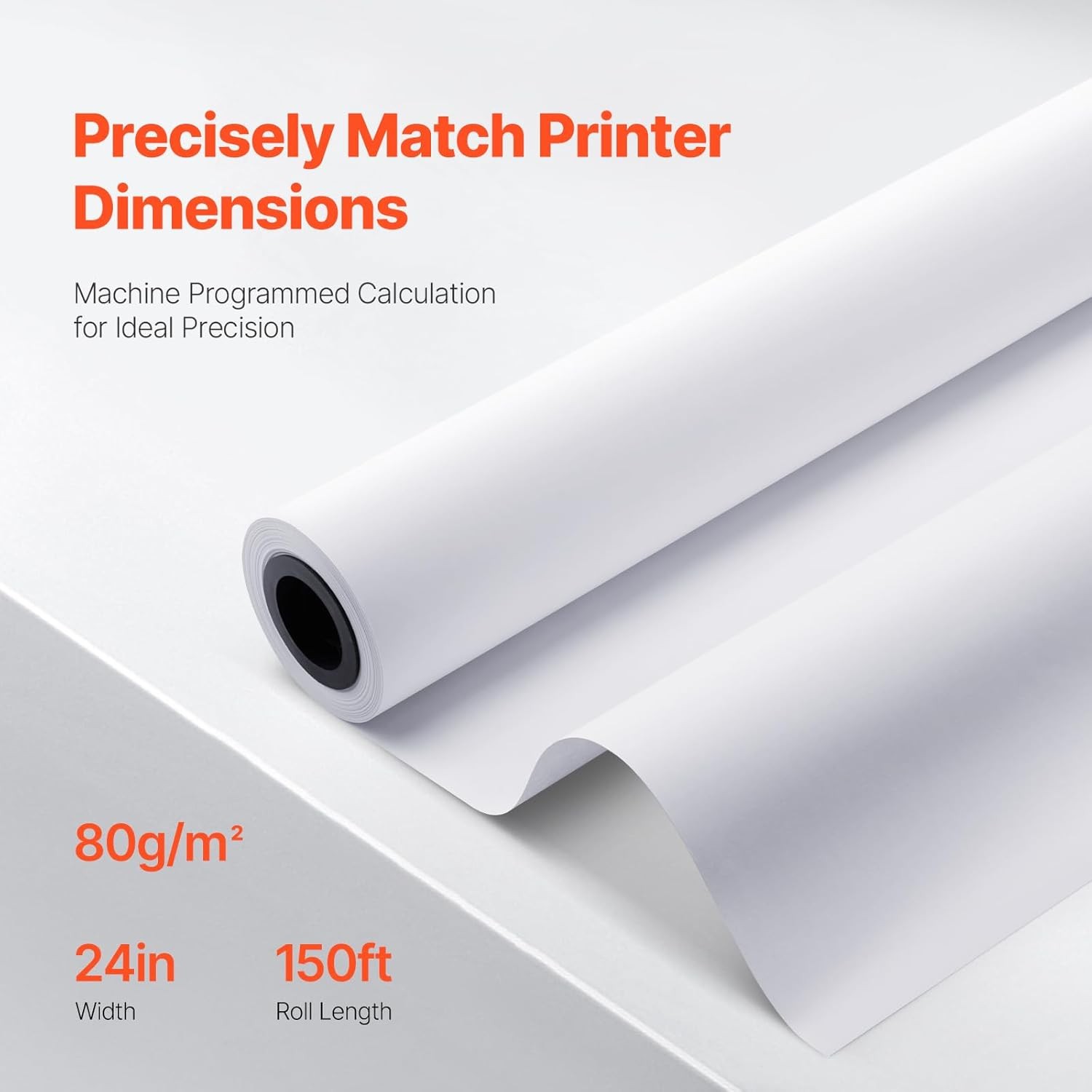 24″ x 150′ / 36″ x 150′ CAD Bond Plotter Paper – 80gsm Wide Format Roll 1-4 Roll