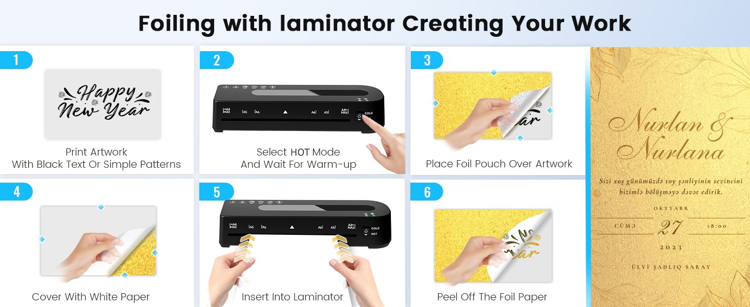 Laminator Machine, A4 Laminators Hot & Cold with 20 Laminating Sheets and
