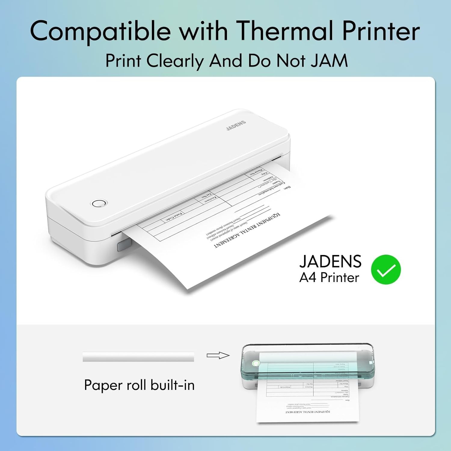 Letter Size Quick-Dry Thermal Printer Paper 8.5”x11”, 4 Rolls, Compatible w…