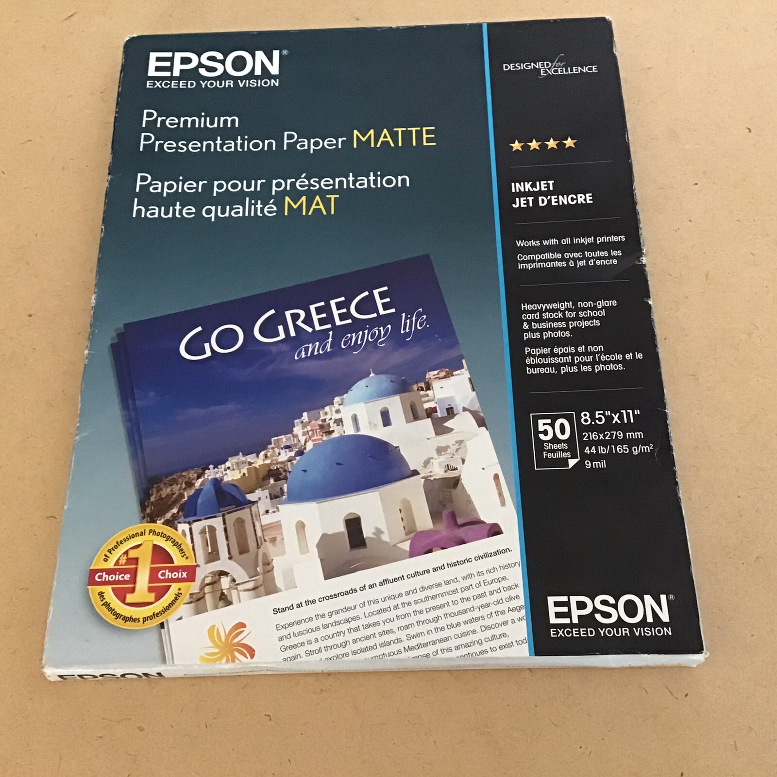 Epson Premium Presentation Paper Matte 50 pgs. works w/ALL ink jet printers NEW