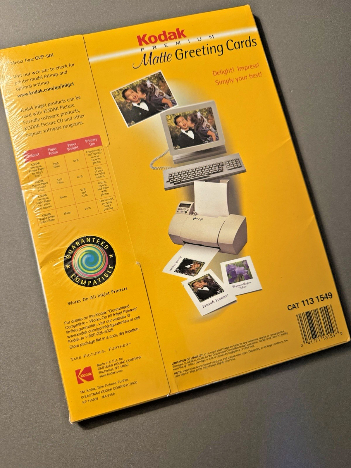 Kodak Premium Greeting Cards- Matte (20 Cards/Envelopes) – New Sealed
