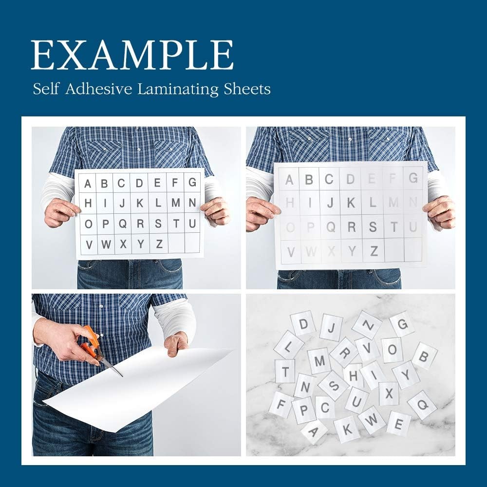 Self Stick Laminating Sheets 8.7 x 12.2 Inches, 4mil, Pack of 20, No Heat, No