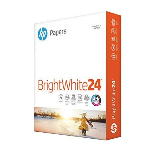 HP Paper Printer Paper 8.5×11 BrightWhite 24 lb 1 Ream 500 Sheets 100 Bright