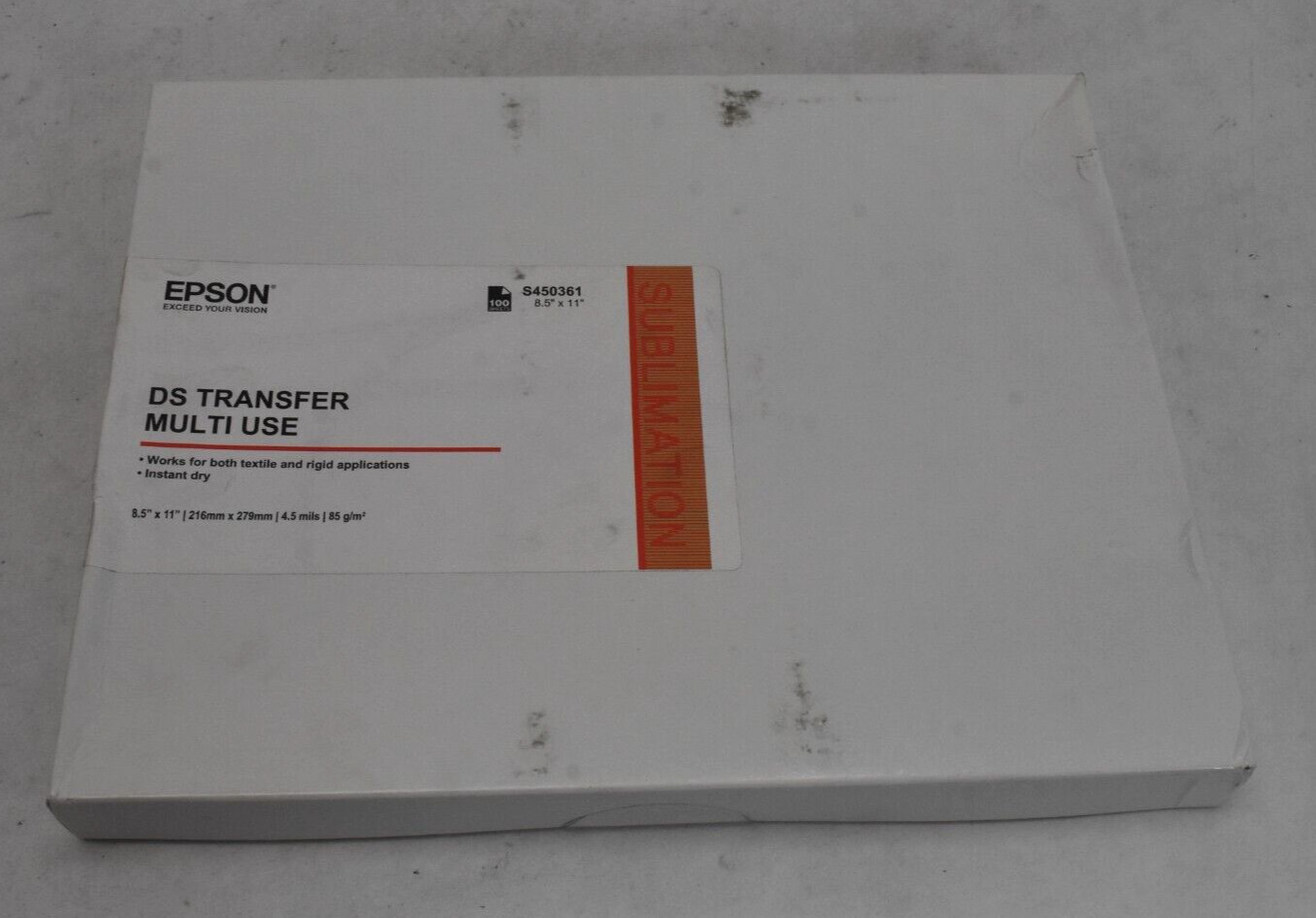 Epson DS Transfer Multi Use S450361 8.5″ x 11″ Multipurpose Paper 100 Pack