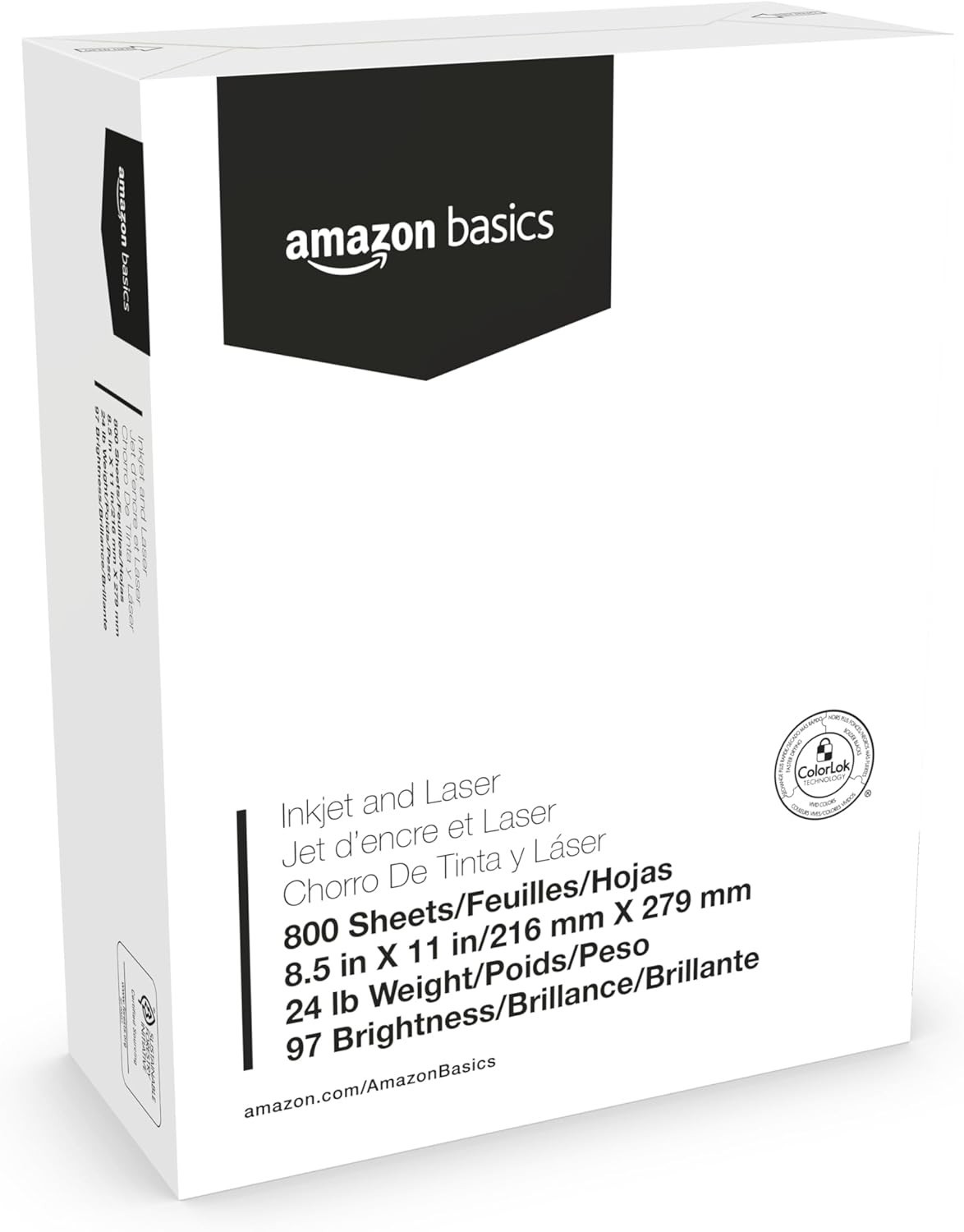 Heavyweight 24 lb Bright White Copy Paper – 800 Sheets, Perfect for All Printers