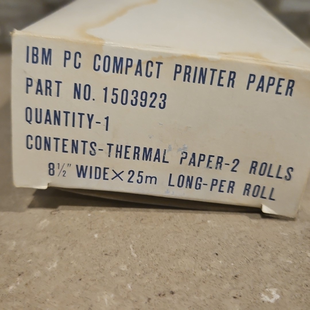 IBM PC Compact Printer Paper Thermal Paper 8 1/2 wide 25m Long Roll – 2 Rolls
