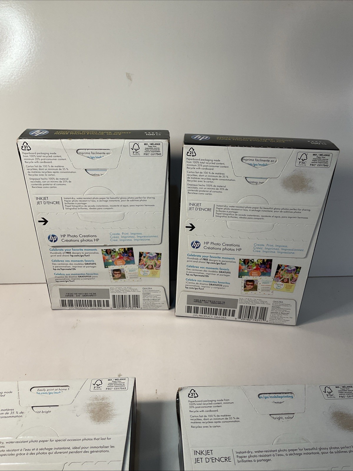 Hewlett Packard Photo Paper 4 Packs ,1 Soft Gloss, 2 Glossy ,300 4”x6”,60 – 5”x7