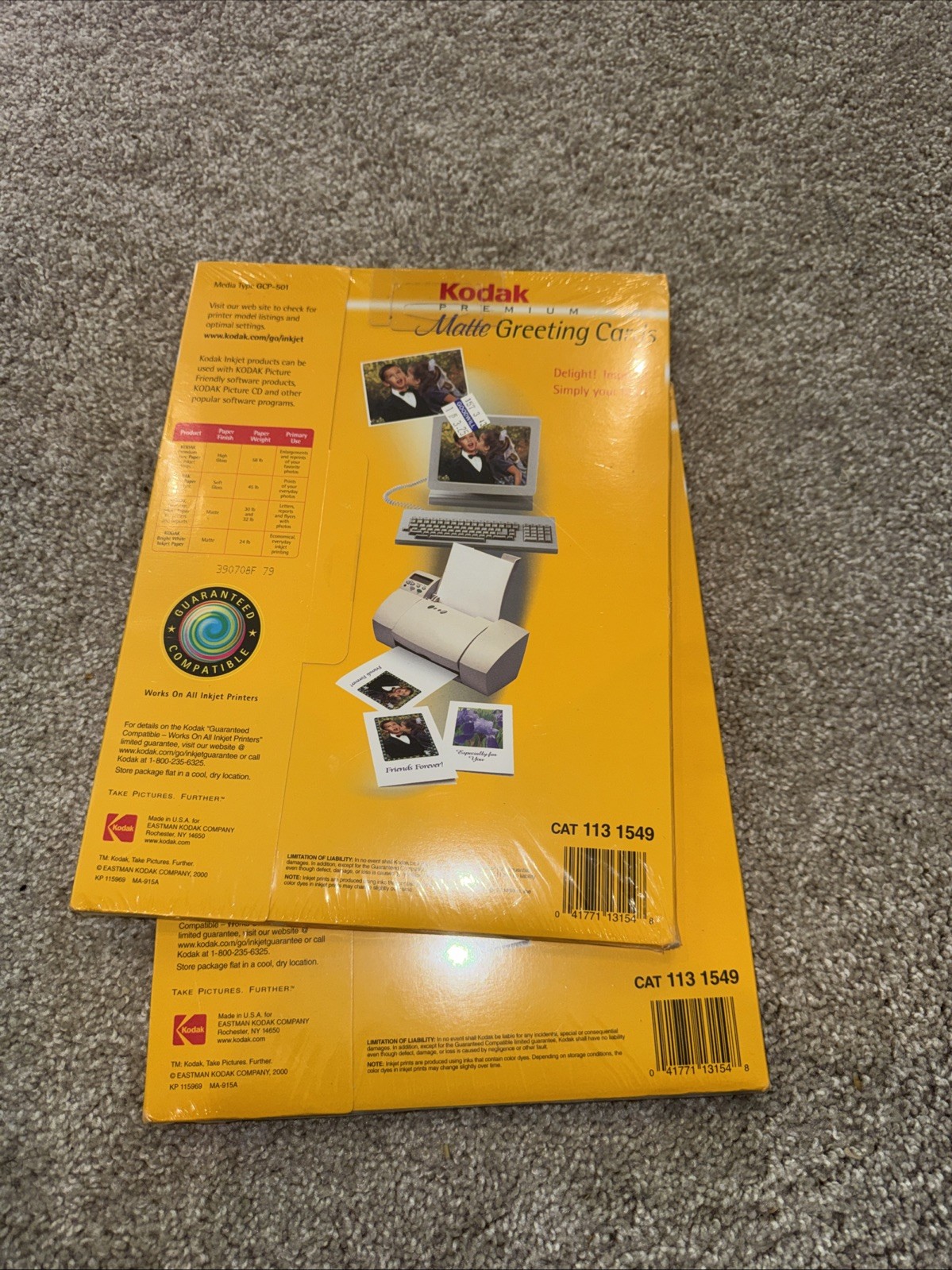 Kodak Premium Greeting Cards- Matte (20 Cards/Envelopes) – New Sealed Lot Of 2