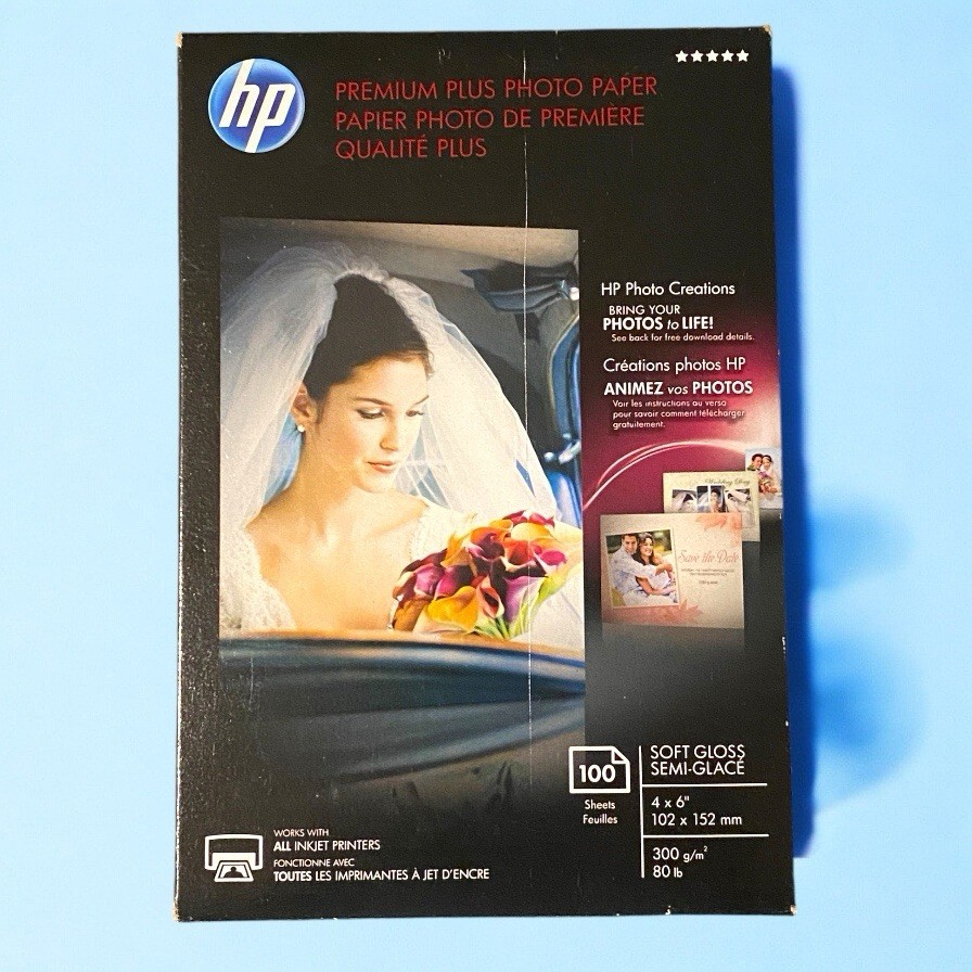 HP Premium Plus Soft Gloss Photo Paper Glossy photo paper 80lb 4×6 100pc Sealed