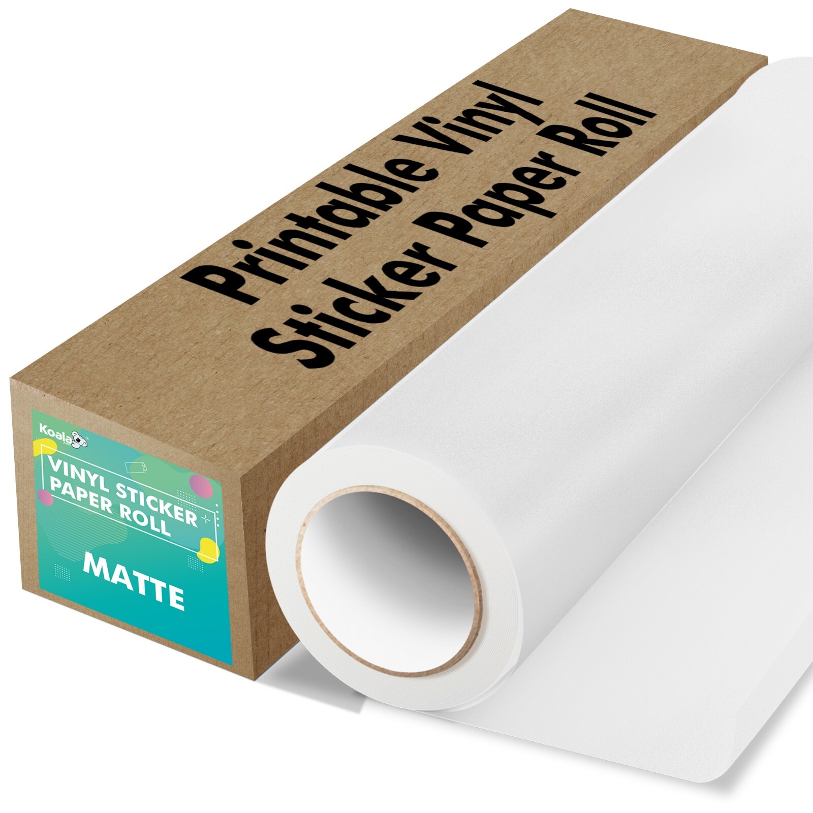 Koala Printable Vinyl Sticker Paper Roll 2 Rolls 13 In x 32.8FT Inkjet Printers