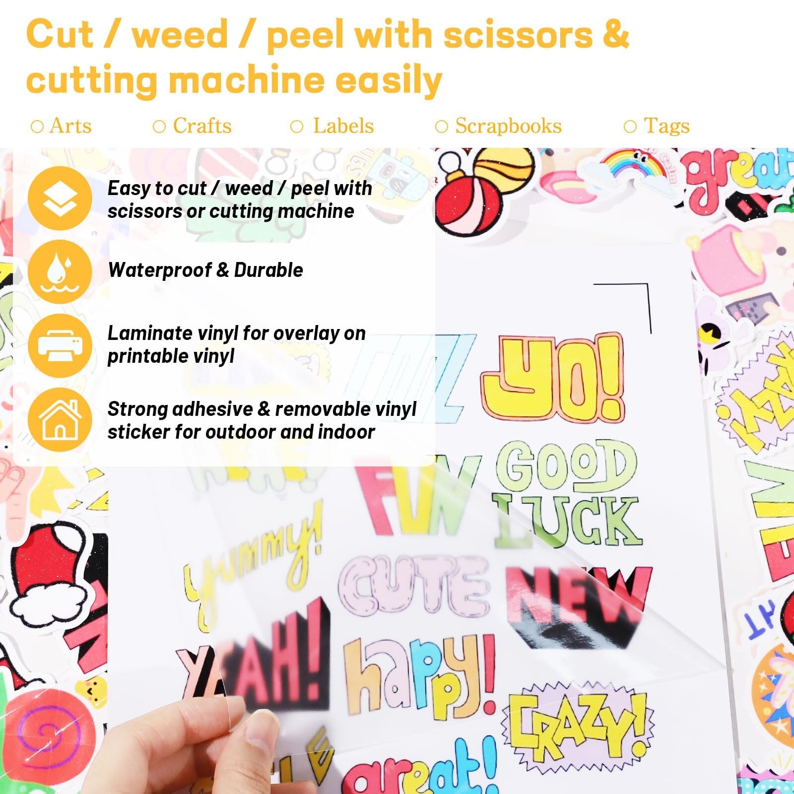 TECKWRAP Self Adhesive Laminating Sheets Clear Sticker Paper for Inkjet Print…