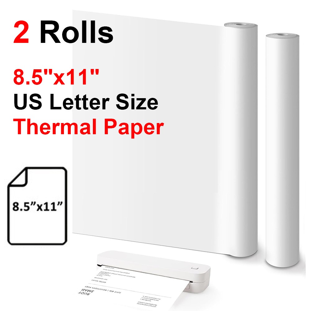 2 Rolls A4 Thermal Printer Paper 8.5″x11″ US Letter Size for M08F M832 M834 US