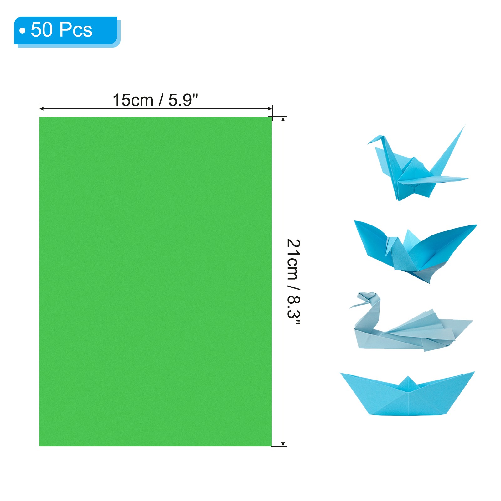 Dark Green Color Copy Paper, 50 Sheets 8.3×5.9″ A5 70gsm for