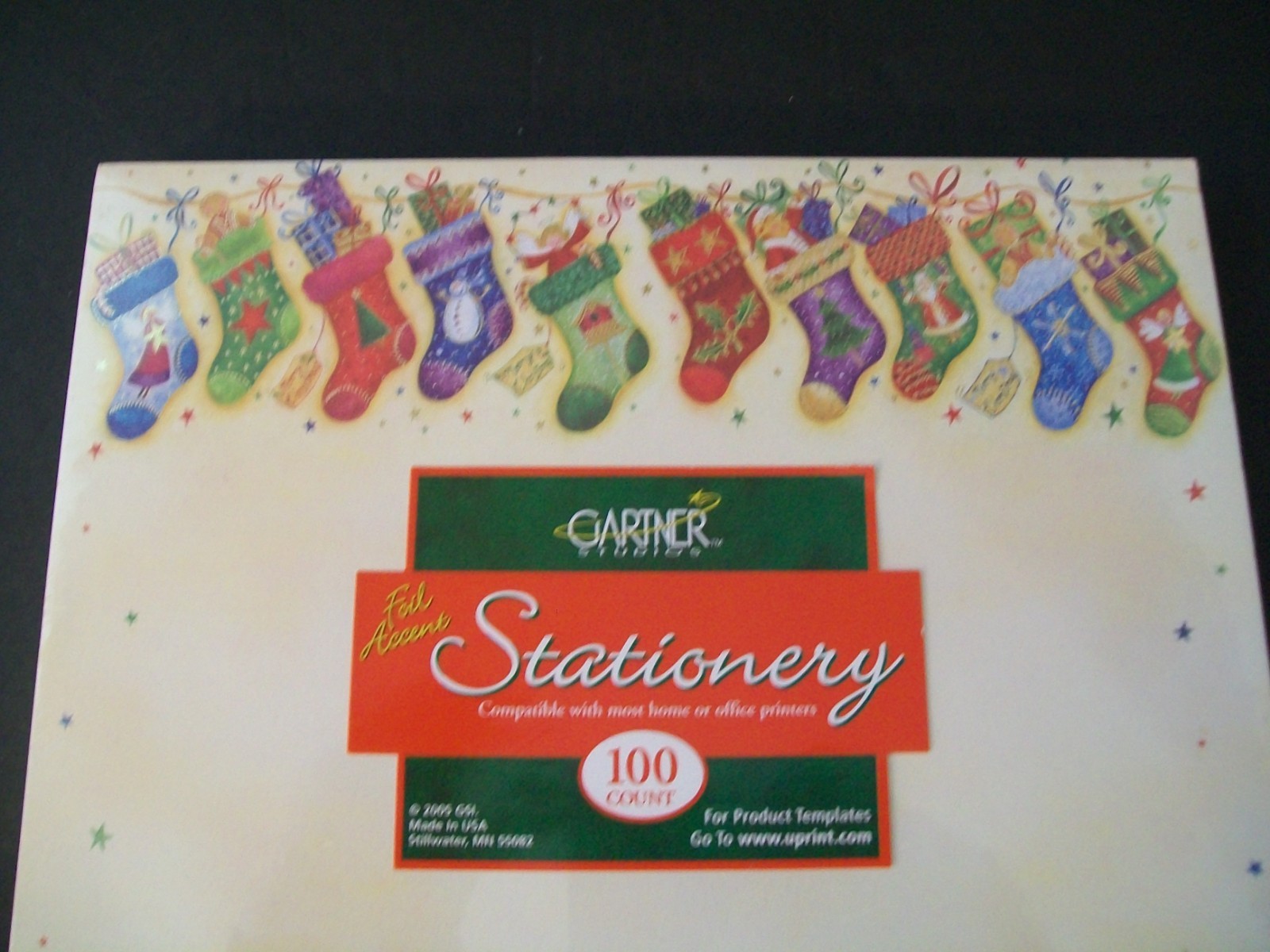 Christmas Stockings Vintage Designer Computer Paper 100 Sheets New & Sealed
