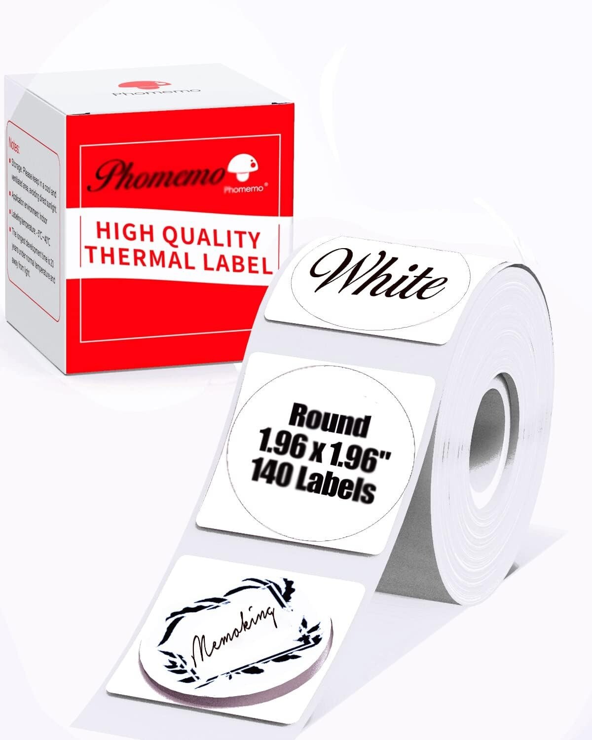 Phomemo 50×50mm Round White Self-Adhesive Thermal Label for M110/M200/M220/M120
