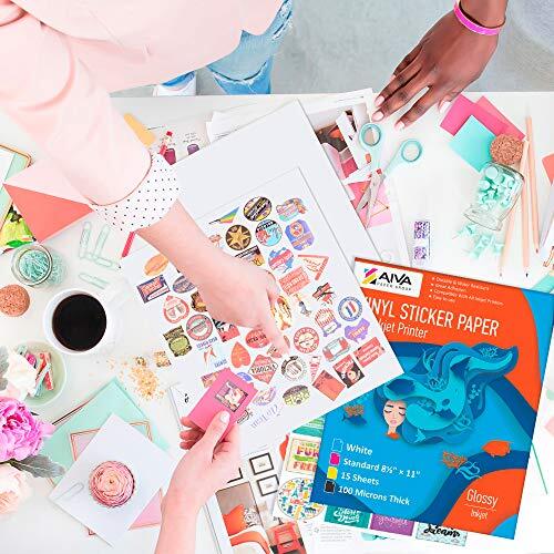 Limia’s Care Printable Vinyl Sticker Paper for Inkjet Printer – Glossy White …