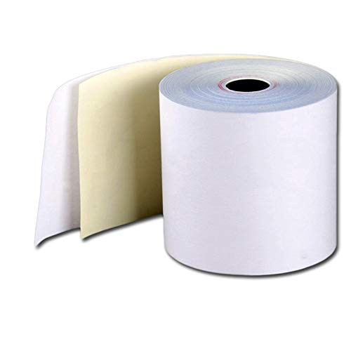 (10 Rolls – 50 GSM) 3” x 95′ White/Canary 2 Ply Pack of 10, white/canary