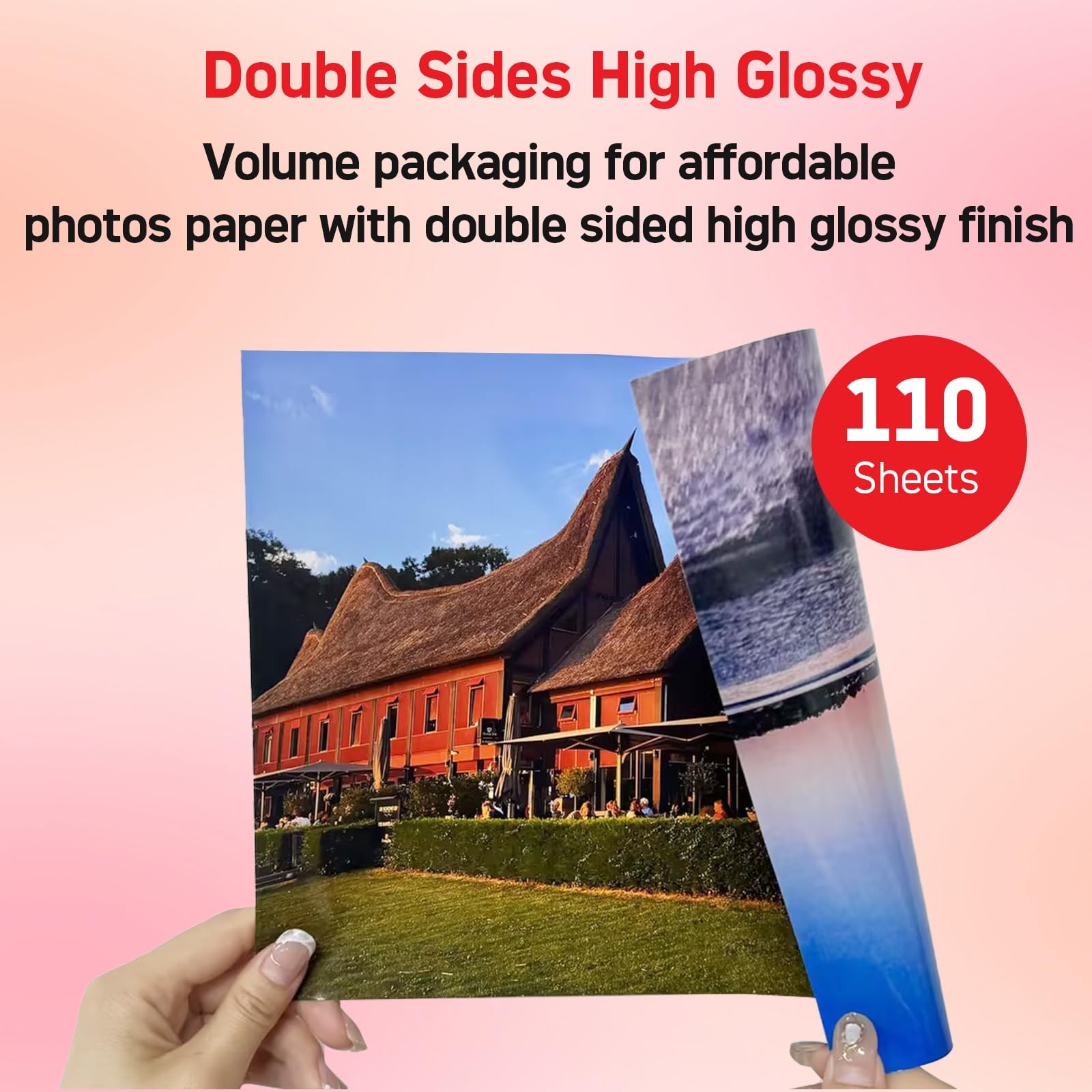 110 Sheets Thick Double Side Glossy Photo Paper 8.5×11 Inches 69lbs for Inkje…