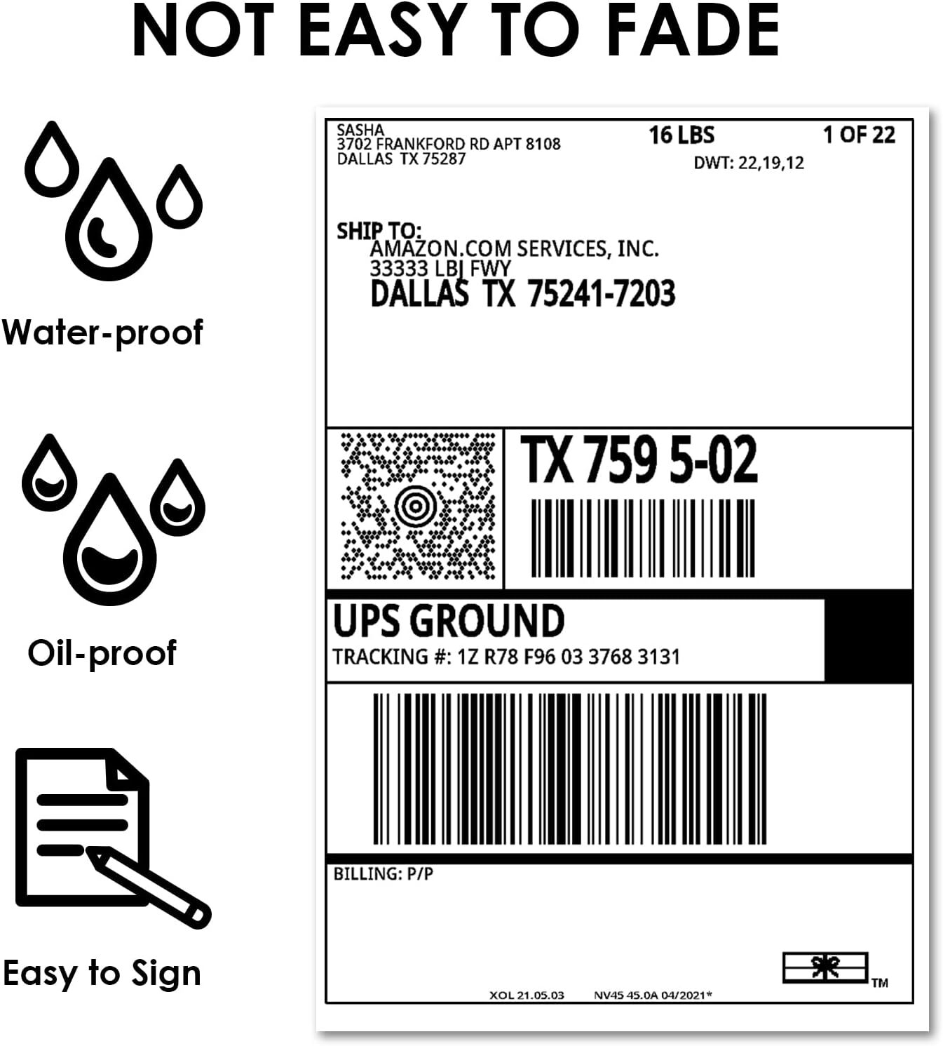 500/1000PCS 4x 6″ Direct Thermal Shipping Label paper for VRETTI MUNBYN Phomemo