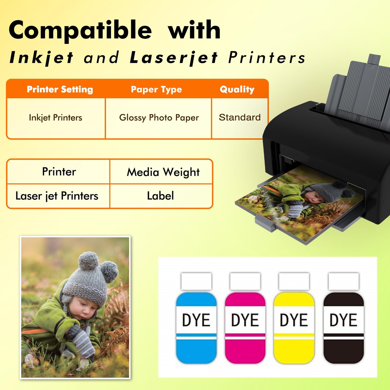 100 PCS Koala Thin SemiGlossy Photo Paper 8.5×14 Inch Legal Inkjet 6Mil