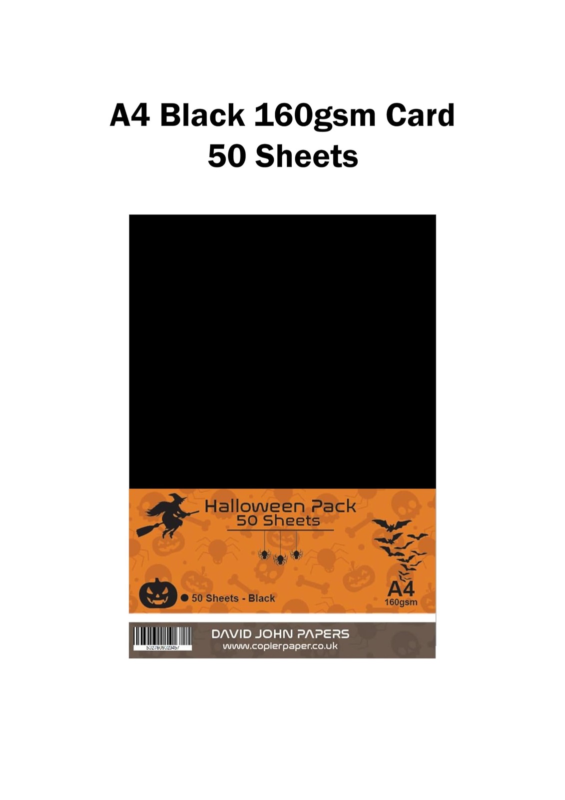 Craft Paper, A4, 160gsm, Black, 50 Sheets