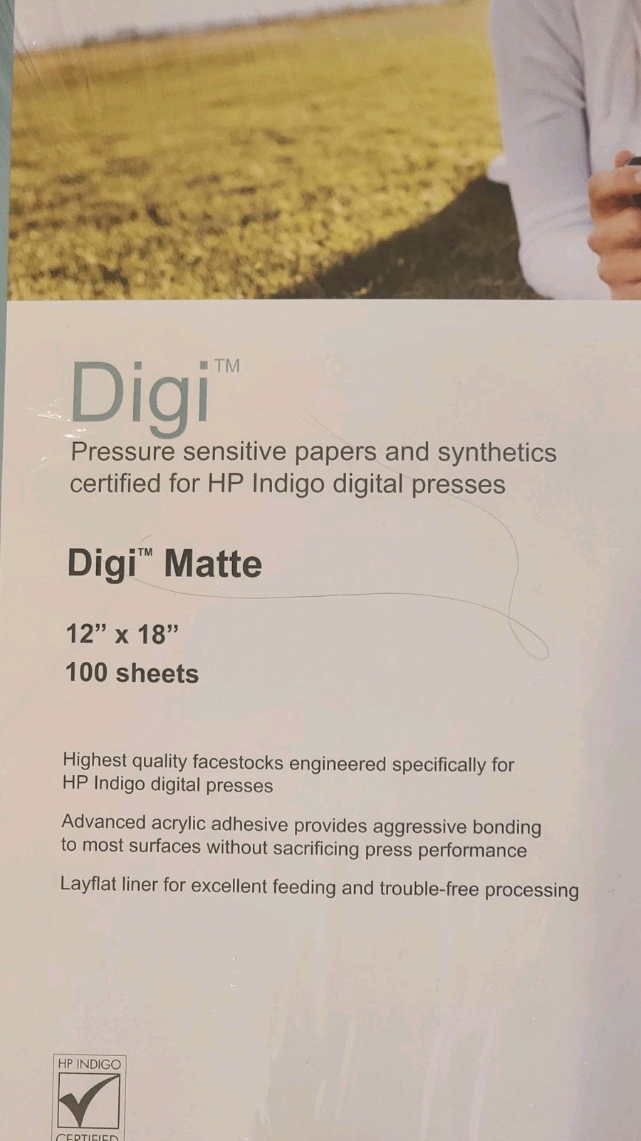 HP Indigo Digital Press Matte Digi Paper 12×18 Kelly Label (100 Sheets) New