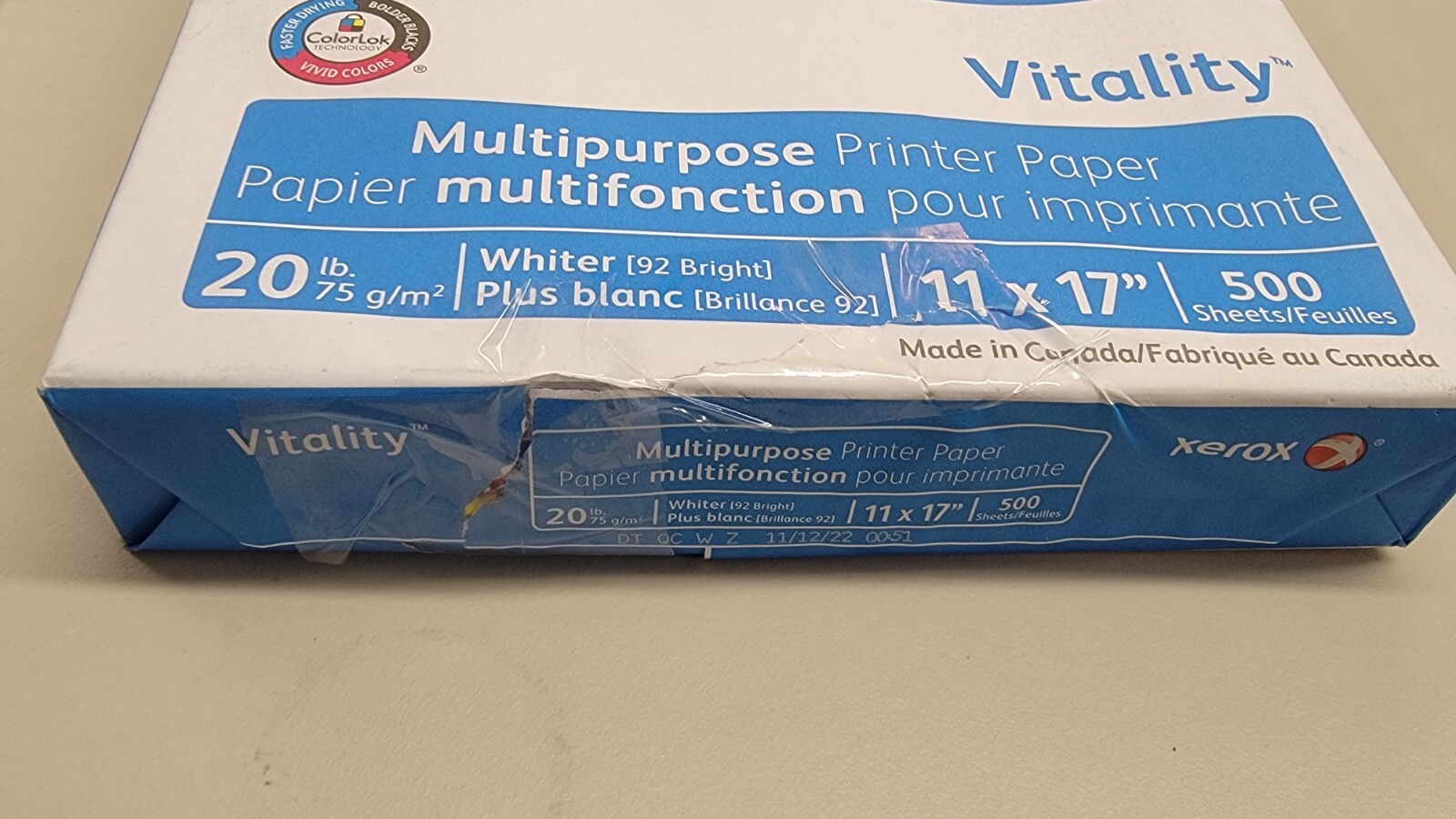 Xerox 3R03761 Vitality 92 Bright 11 x 17 Multipurpose Print Paper (1-RM) New