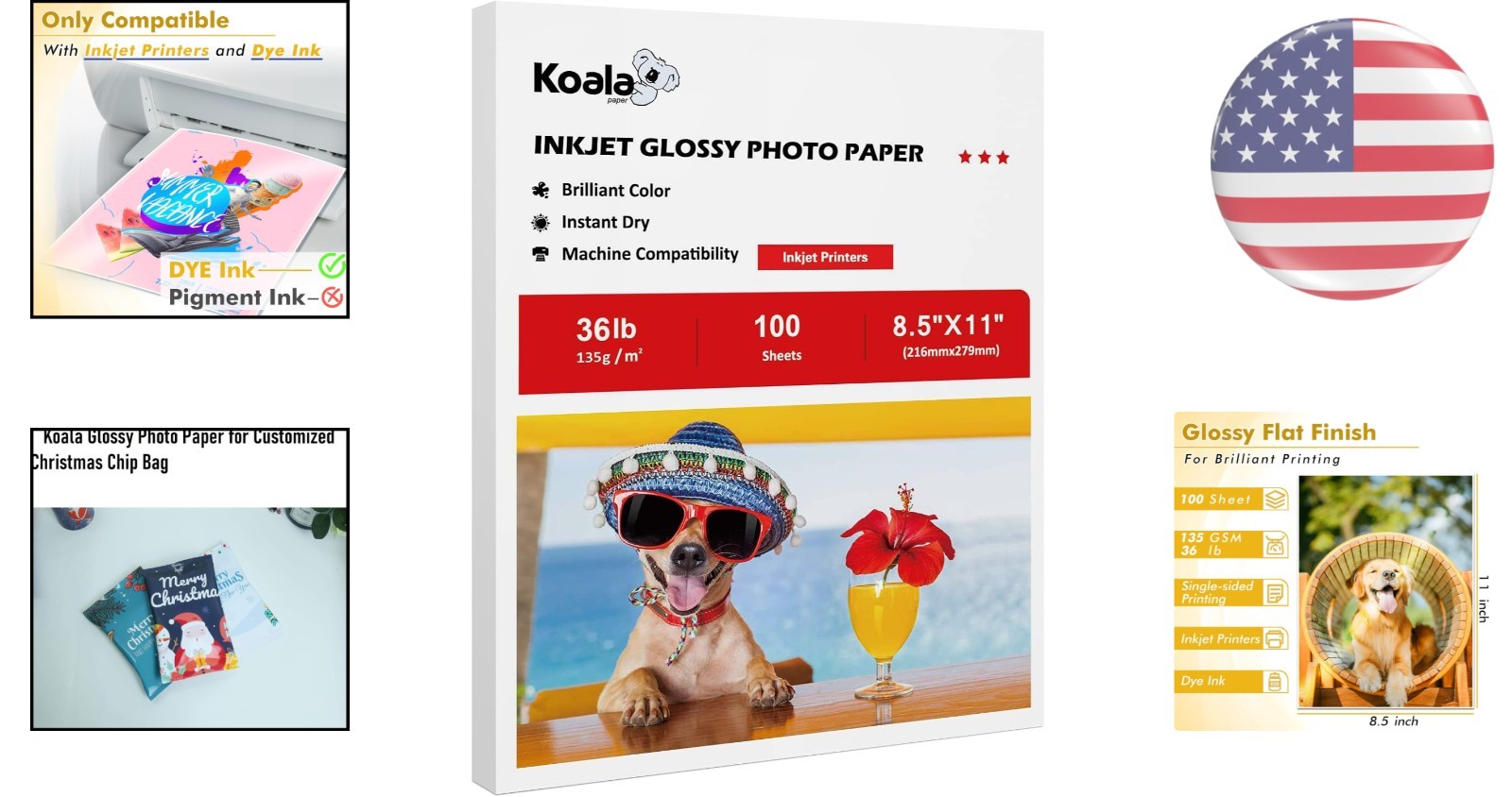 Single-Sided Glossy Inkjet Printer Paper 8.5×11 – 100 Sheets for Clear Prints