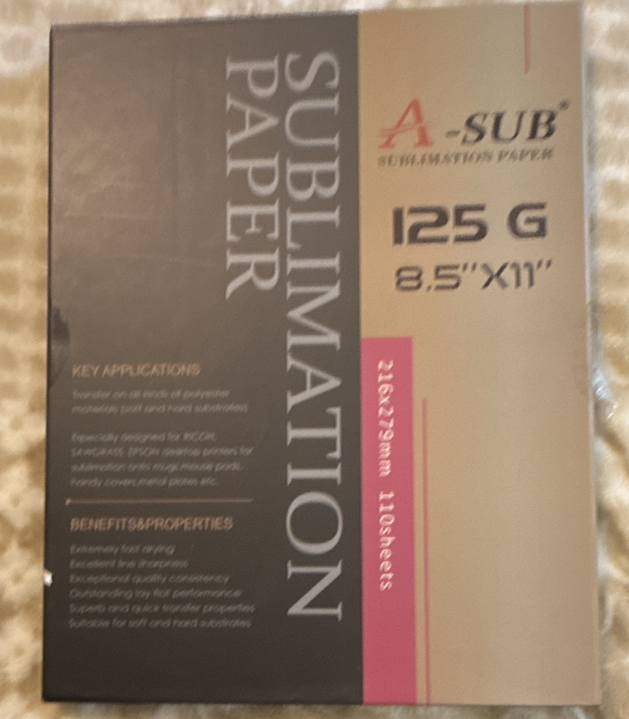 HTVRONT Sublimation Paper 8.5 x 11 in 125g White Inkjet for Epson