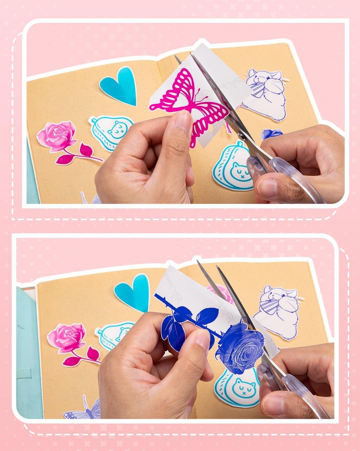 T02 Color Sticker Paper – Colorful Transparent Sticky Paper Refill Compatible…