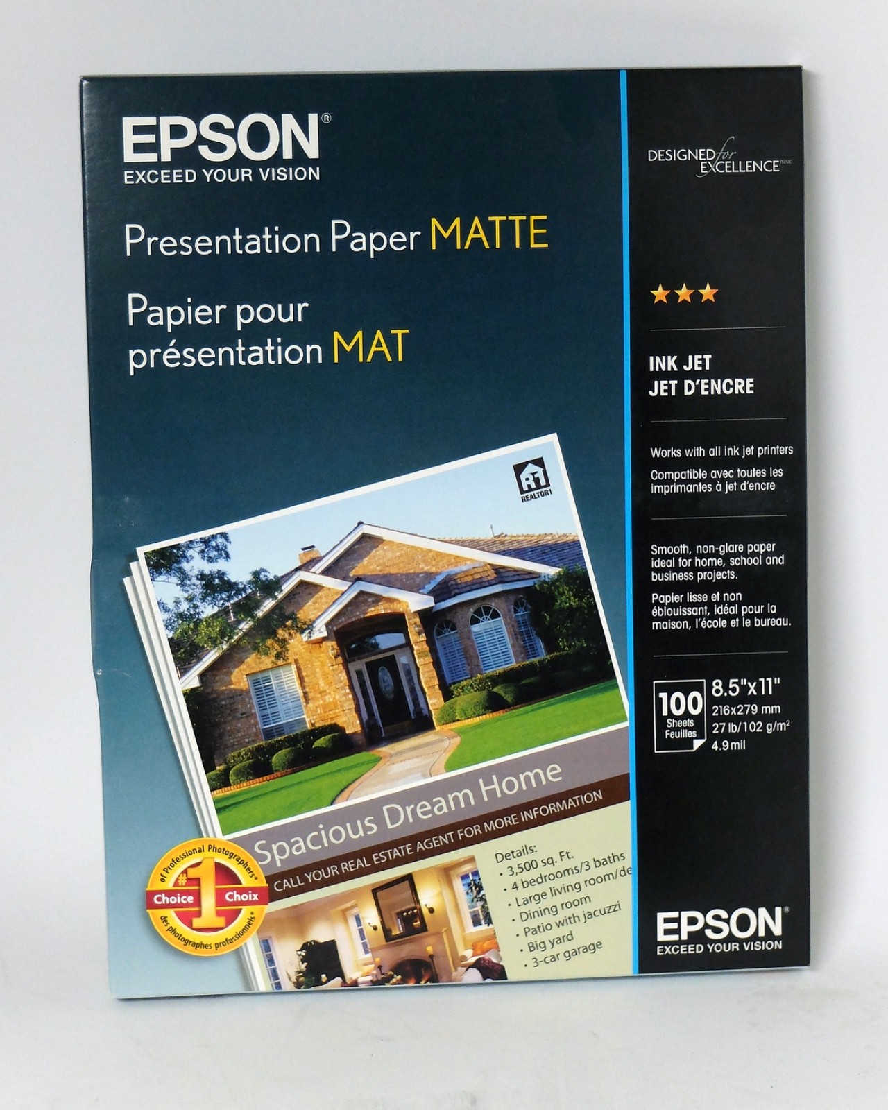 Epson Presentation Paper Matte Inkjet 8 1/2″ x 11″ 100 sheets NEW