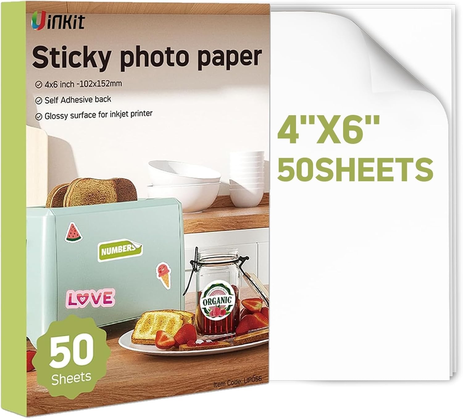 Vivid Glossy Inkjet Printable Sticker Paper, 4×6 Inches, 50 Sheets