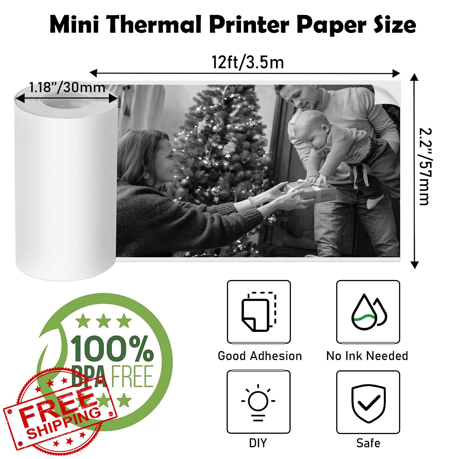 Funducts Sticker Paper White 10 Rolls